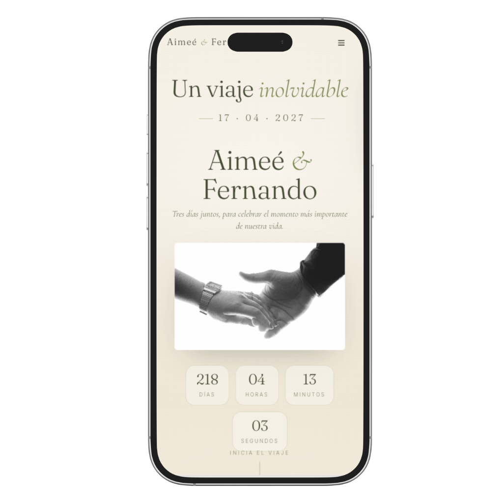 Ejemplo de invitación Evora, colección Horizonte